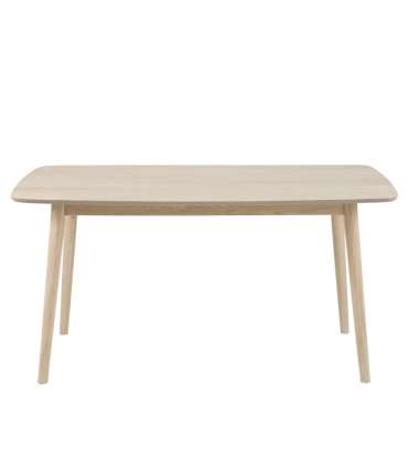 Söögilaud NAGANO 150x80xH75,5cm, lauaplaat: puit / tammespoon, jalad: täispuit, viimistlus: õlitatud valge pigmendiga