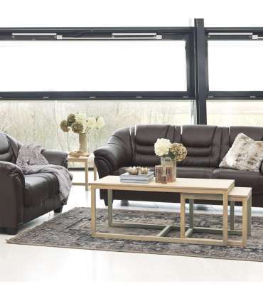 Придиванный столики 3шт CORNUS 120x60x50см/51х56хН44см 2шт.,столешница: шпон дуба