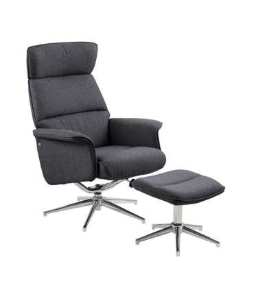 Tugitool recliner ALURA 74x111xH110cm, jalatoega, tumehall