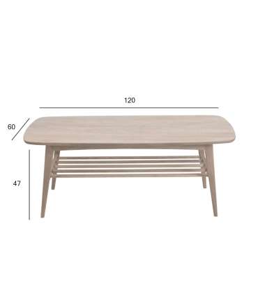 Diivanilaud WOODSTOCK 120x60xH47cm, lauaplaat: tamm, viimistlus: õlitatud valge pigmendiga