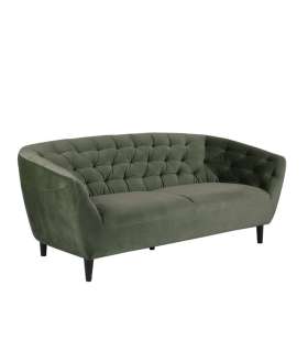 Диван RIA 84x191xH78см, 3-местный, материал покрытия: ткань, цвет: зеленый лес, ножки: каучуковое дерево, цвет: черный