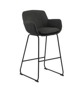 Baaritool LISA, 52x53xH100cm, tumehall, jalad: must metall