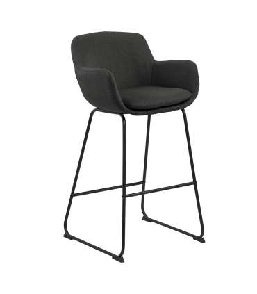 Барный стул LISA, 52x53xH100см, тёмно-серый, подставка для ног: порошковое покрытие чёрный матовый