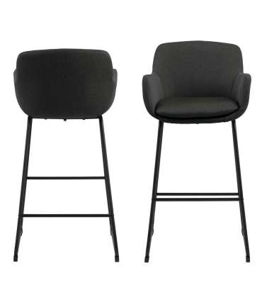 Baaritool LISA, 52x53xH100cm, tumehall, jalad: must metall