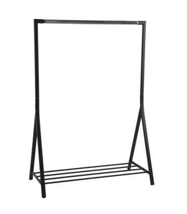 Riiete stange BRENT 117x59xH165cm, jalatsiriiuliga, metall, must/kroom
