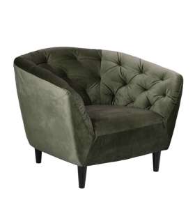 Tugitool RIA 83x97xH79cm, kattematerjal: sametkangas, värvus: metsaroheline, jalad: kummipuu, värvus: must