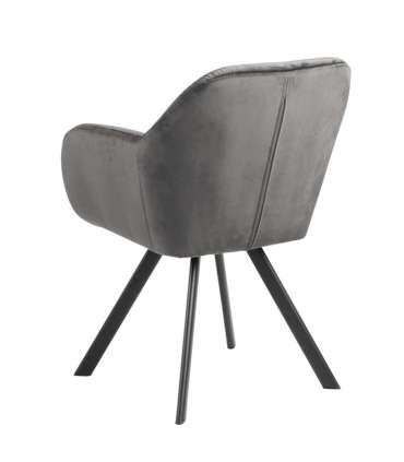 Стул LOLA 57,5x61,5xH81,5см, материал: ткань, цвет: темно-серый, ножки: черный металл