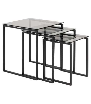 Diivanilauad 3tk KATRINE 50x50xH55cm, 43x43xH50cm, 36x36xH45cm, hall