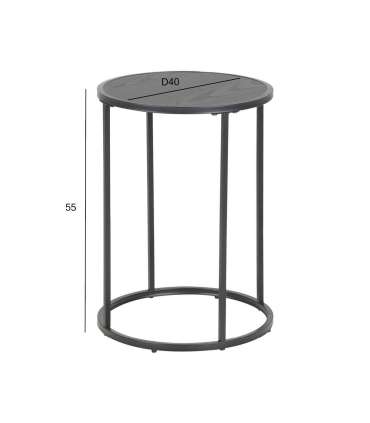 Дополнительный стол SEAFORD, D40xH55см, черный