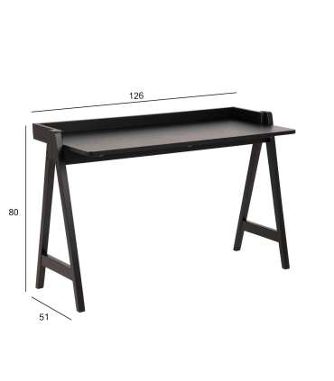Kirjutuslaud MISO, 126x51xH80cm, must tamm