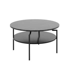 Diivanilaud GOLDINGTON D80xH45cm, must marmor, MDF, metall