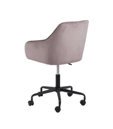 Töötool BROOKE 59x59xH89cm, vanaroosa samet, 100% polüester, jalg: must metall