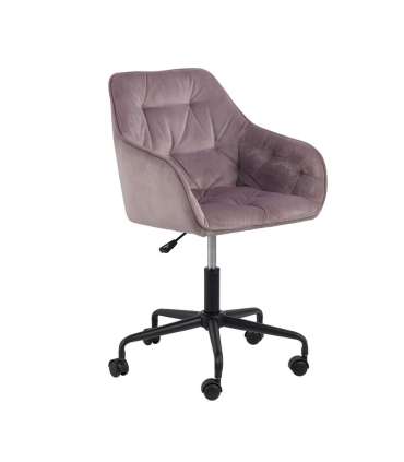 Töötool BROOKE 59x59xH89cm, vanaroosa samet, 100% polüester, jalg: must metall