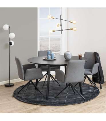 Söögilaud ROXBY D140xH76cm, must