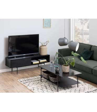 Diivanilaud ANGUS, 115x60xH40cm, must, melamiin, teras