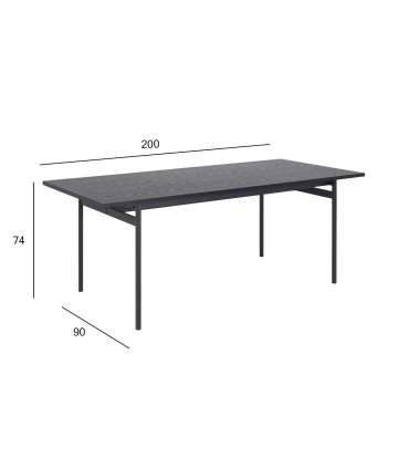 Обеденный стол ANGUS, 200x90xH74см, черный