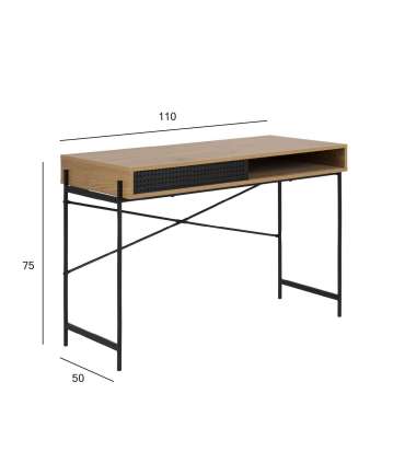 Kirjutuslaud ANGUS 110x50xH75cm, tamm, melamiin, metall