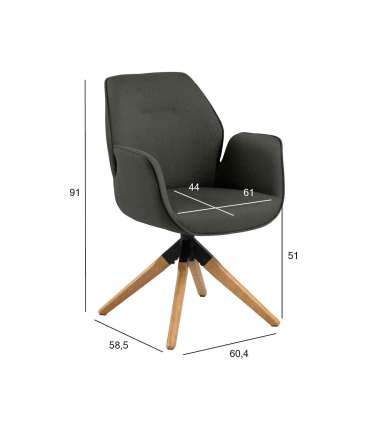 Tool AURA käetugedega, tumehall/tamm