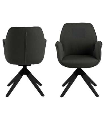 Tool AURA käetugedega, tumehall/must, 60,5x58,5xH91cm