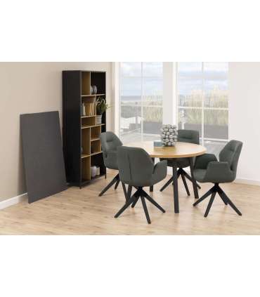 Tool AURA käetugedega, tumehall/must, 60,5x58,5xH91cm