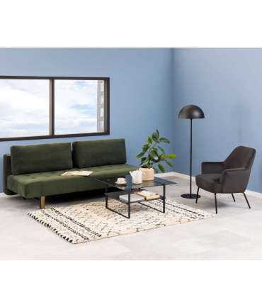 Tugitool MELISSA 75x75xH83cm, tumehall/ messing