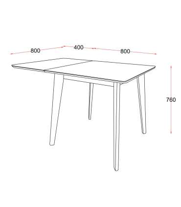 Söögilaud ROXBY, 80/120x80xH76cm, must, pikendatav, lauaplaat: naturaalse tamme spoon, peitsitud, jalad: kummipuu