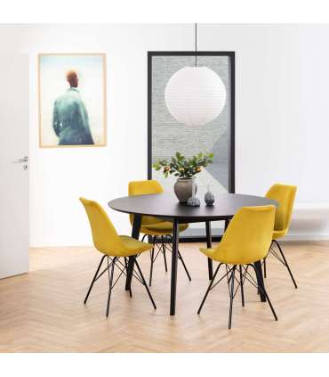 Tool ERIS, kollane, jalad: must, 48,5x54xH85,5cm