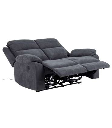 Diivan 2-ne, elektriline recliner MORA, tumehall