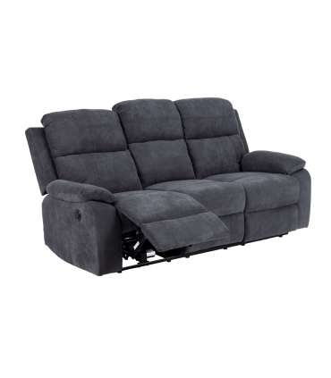 Diivan 3-ne, elektriline recliner MORA, tumehall
