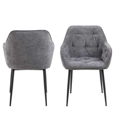 Tool BROOKE käetugedega, hall, 58x55xH83cm