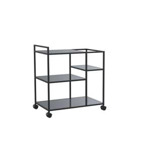 Serveerimislaud NEWCASTLE 78x40xH85cm, 3-riiuliga, must metall