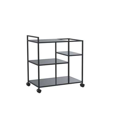 Serveerimislaud NEWCASTLE 78x40xH85cm, 3-riiuliga, must metall