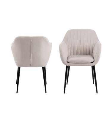 Tool EMILIA 57x59xH83cm, iste ja seljatugi: kangas, värvus: beež, jalad: must metall