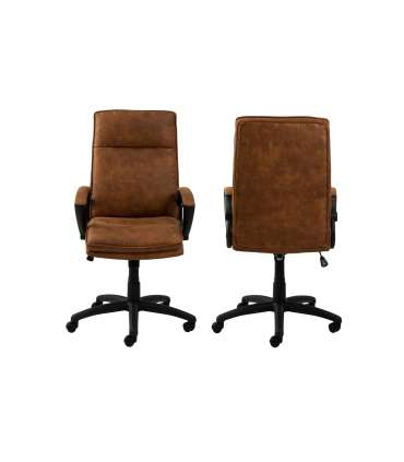 Рабочий стул Brad, 67x69,5xH115см, коричневая ткань / черная ножка