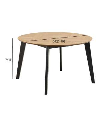 Söögilaud GEORGETOWN D120/198xH74,5cm, naturaalne