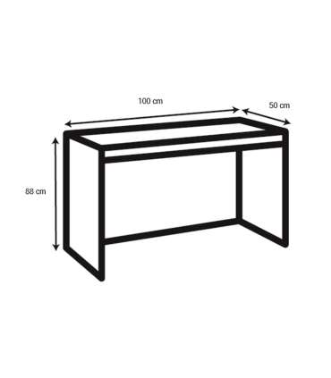 Kirjutuslaud REECE, 100x50xH88cm, tamm/ must, 2 sahtliga