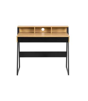 Kirjutuslaud REECE, 100x50xH88cm, tamm/ must, 2 sahtliga