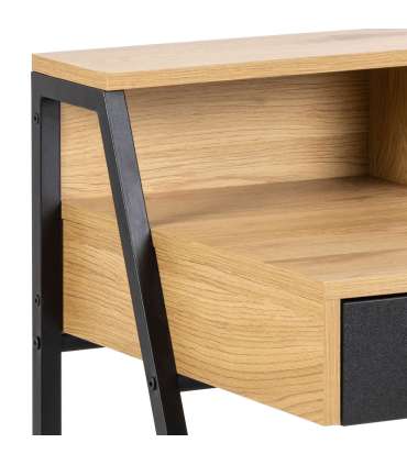 Kirjutuslaud REECE, 100x50xH88cm, tamm/ must, 2 sahtliga