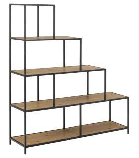 Riiul SEAFORD 135x35xH150cm, naturaalne, pulbervärvitud metall