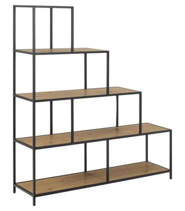 Riiul SEAFORD 135x35xH150cm, naturaalne, pulbervärvitud metall