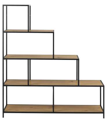 Riiul SEAFORD 135x35xH150cm, naturaalne, pulbervärvitud metall