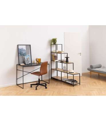 Riiul SEAFORD 135x35xH150cm, naturaalne, pulbervärvitud metall