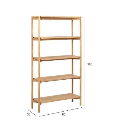 Riiul BRAIDWOOD 86x30xH160cm, naturaalne