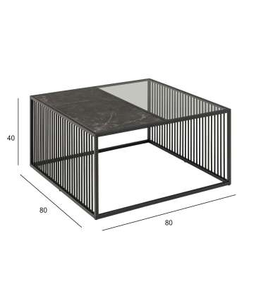 Diivanilaud STRINGTON 80x80xH40cm, must