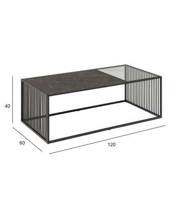Diivanilaud STRINGTON 120x60xH40cm, must