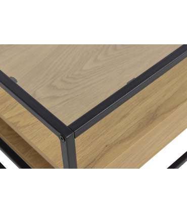 Diivanilaud RANDOLF 80x80x40cm, tamm, 80x80xH40cm, metall, klaas