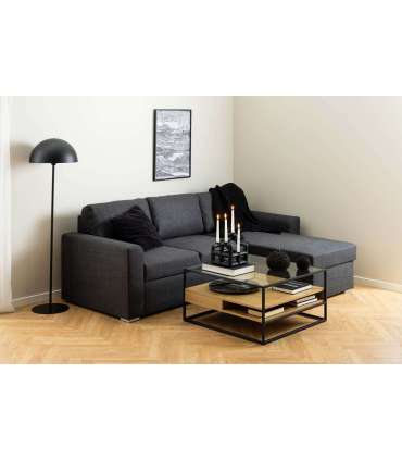 Diivanilaud RANDOLF 80x80x40cm, tamm, 80x80xH40cm, metall, klaas