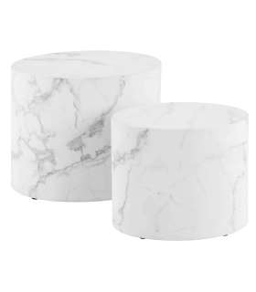 Diivanilauad 2tk MICE 48x33xH40cm, 40x24,5xH33cm, valge