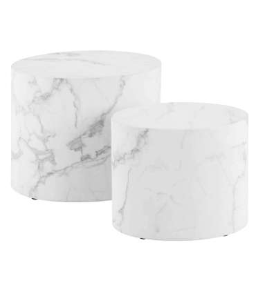 Diivanilauad 2tk MICE 48x33xH40cm, 40x24,5xH33cm, valge