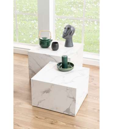 Diivanilauad 2tk DICE 58x58xH40cm, valge